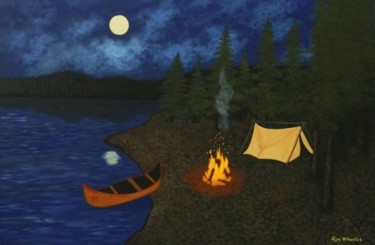 Path of The Spirits - nightscape camp painting