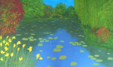 "Monet´s Garden" impressionist landscape painting