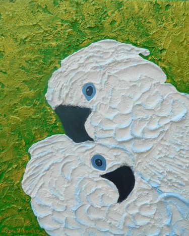 Embrace  -  figurative love bird painting