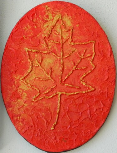 Autumn Maple -modern abstract maple leaf painting