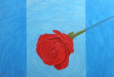 Forever Lovely - damp red rose painting