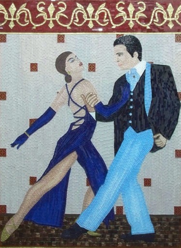 First Dance - mixed media mosaic tango dance