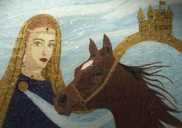 Magic Horse - surreal woman and horse abstract art